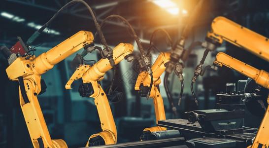工业iot用于数字工厂生产技术的智能工业机器人武显示工业40或第次